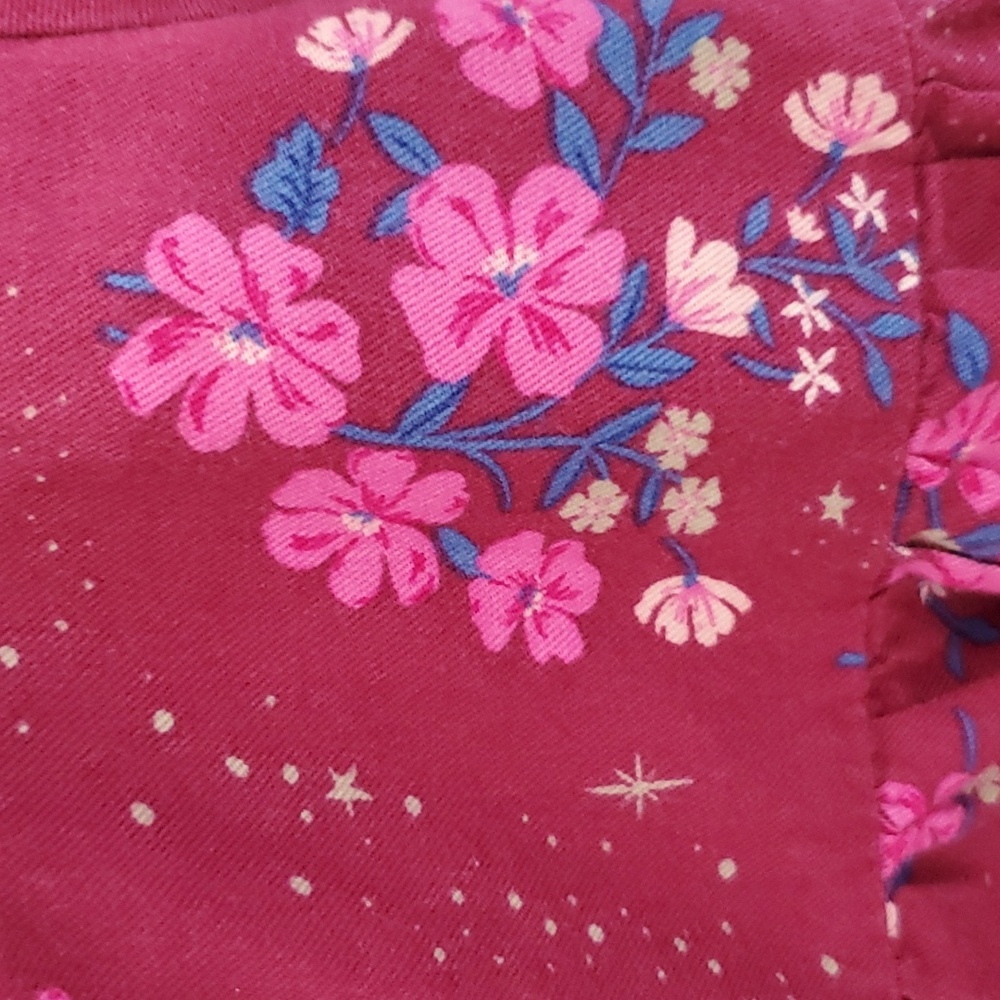 Carter's Baby Girl Long Sleeve Floral Star Pattern Dress Size 6 Months - Picture 3 of 5